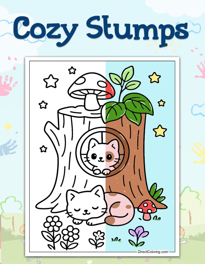 Cozy Stumps Coloring Pages